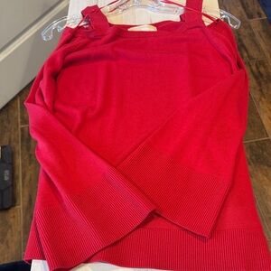 MICHAEL Michael Kors Off-the-Shoulder Red Sweater